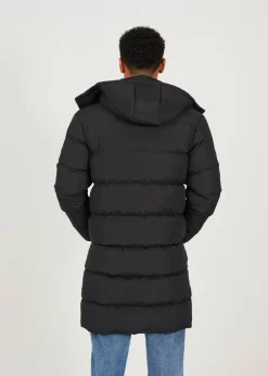 Brave Soul Black Longline Hooded Padded Puffer Jacket