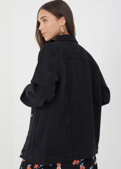 Brave Soul Black Oversized Denim Jacket