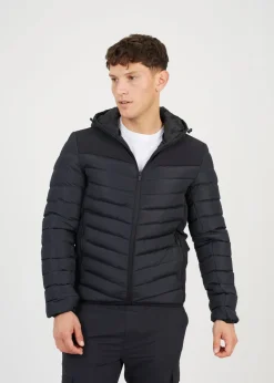 Brave Soul Black Padded Soft Shell Hooded Jacket