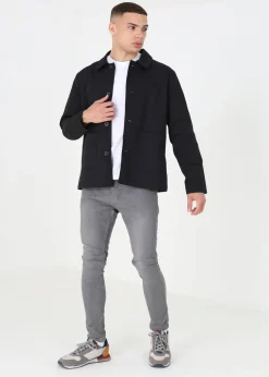 Brave Soul Black Patch Pocket Coach Jacket