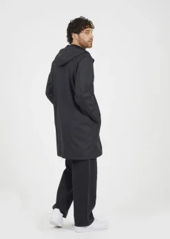 Brave Soul Black Rubberised Hooded Parka Style Jacket