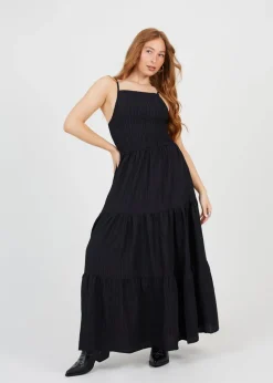 Brave Soul Black Tiered Maxi Dress