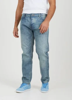 Brave Soul Blue Cotton Loose Fit Denim Jeans