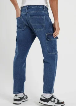 Brave Soul Blue Loose Fit Cargo Style Denim Jeans