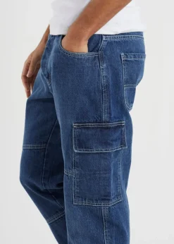 Brave Soul Blue Loose Fit Cargo Style Denim Jeans