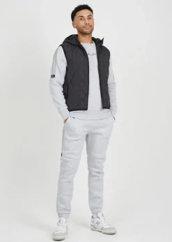 Brave Soul Charcoal Heat Seal Padded Hooded Gilet