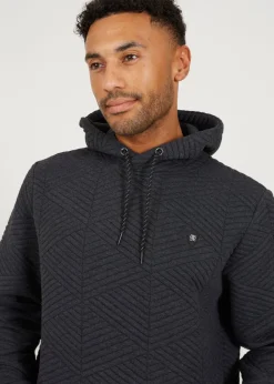 Brave Soul Charcoal Overhead Hoody with Geometric Pattern
