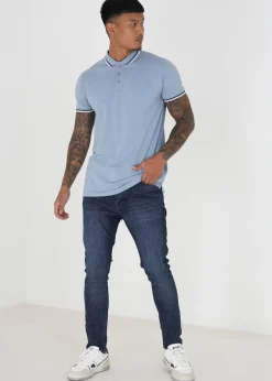 Brave Soul Dark Blue Cotton Blend Skinny Fit Denim Jeans