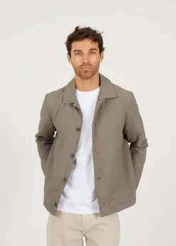 Brave Soul Green Seersucker Shacket