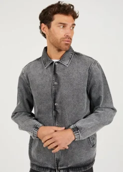 Brave Soul Grey Denim Coach Style Jacket