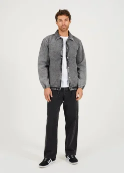 Brave Soul Grey Denim Coach Style Jacket