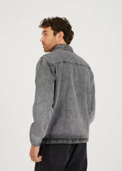 Brave Soul Grey Denim Coach Style Jacket