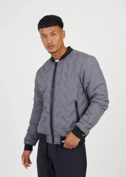 Brave Soul Grey Heat Seal Bomber Style Jacket
