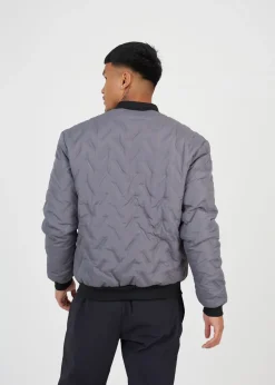 Brave Soul Grey Heat Seal Bomber Style Jacket