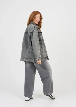 Brave Soul Grey Oversized Denim Jacket