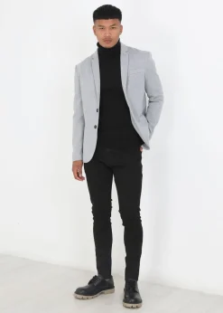 Brave Soul Grey Single Breasted Blazer