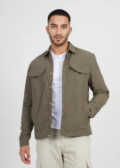 Brave Soul Khaki Lightweight Shacket