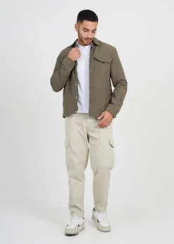 Brave Soul Khaki Lightweight Shacket