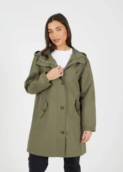 Brave Soul Khaki Lightweight Parka Style Hooded Jacket