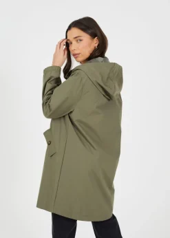 Brave Soul Khaki Lightweight Parka Style Hooded Jacket