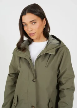 Brave Soul Khaki Lightweight Parka Style Hooded Jacket