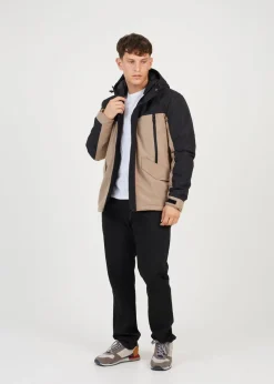 Brave Soul Stone Colour Block Hooded Jacket