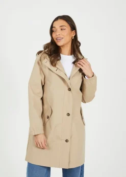 Brave Soul Stone Lightweight Parka Style Hooded Jacket