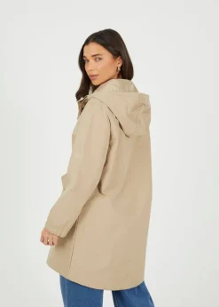 Brave Soul Stone Lightweight Parka Style Hooded Jacket