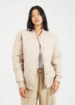 Brave Soul Stone Quilted Bomber Jacket