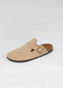 Brave Soul Taupe Faux Suede Mule Sandals