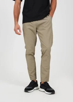 Brave Soul Taupe Slim Leg Seersucker Trousers