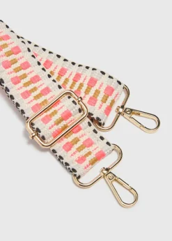 Bright Pink Patterned Bag Strap