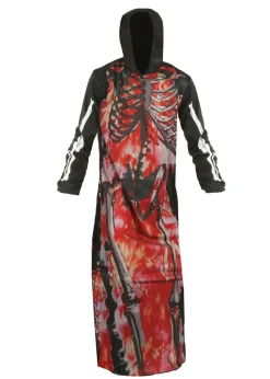 Bristol Novelty Black/Red Skeleton On Fire Costume