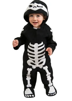 Bristol Novelty Kids Black/White Skeleton All-In-One Halloween Costume (1-3yrs)