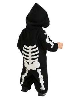 Bristol Novelty Kids Black/White Skeleton All-In-One Halloween Costume (1-3yrs)
