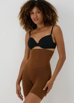 Brown Seamless Shapewear Shorts