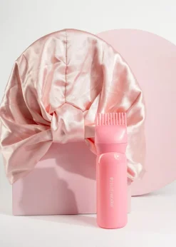 Brushworks Pastel Pink Overnight Hair Treatment Set