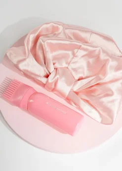 Brushworks Pastel Pink Overnight Hair Treatment Set