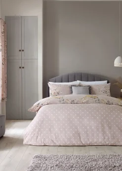 Catherine Lansfield Blush Pink Canterbury Floral Reversible Duvet Cover Set with Pillowcases