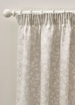 Catherine Lansfield Brooke Floral Lined Pencil Pleat Curtains
