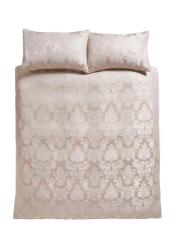 Catherine Lansfield Champagne Damask Jacquard Duvet Cover Set