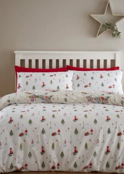Catherine Lansfield Christmas Town Reversible Duvet Cover Set