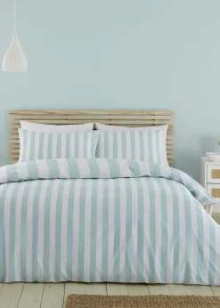Catherine Lansfield Cove Stripe Reversible Duvet Cover Set