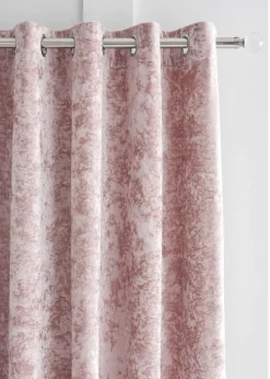 Catherine Lansfield Crushed Velvet Lined Eyelet Curtains