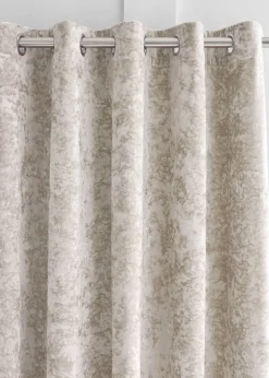 Catherine Lansfield Crushed Velvet Lined Eyelet Curtains