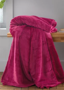 Catherine Lansfield Extra Large Raschel Velvet Touch Blanket Throw (200x240cm)