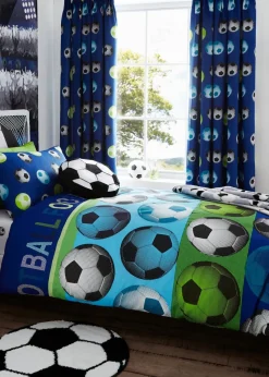 Catherine Lansfield Football Reversible Blue Duvet Cover Set