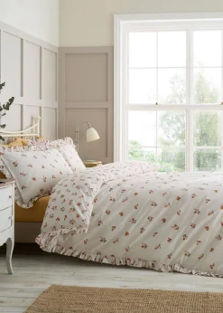 Catherine Lansfield Frill Ditsy Floral Reversible Duvet Cover Set