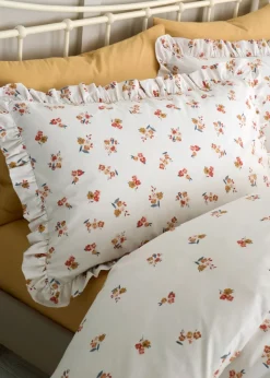 Catherine Lansfield Frill Ditsy Floral Reversible Duvet Cover Set