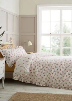 Catherine Lansfield Frill Ditsy Floral Reversible Duvet Cover Set